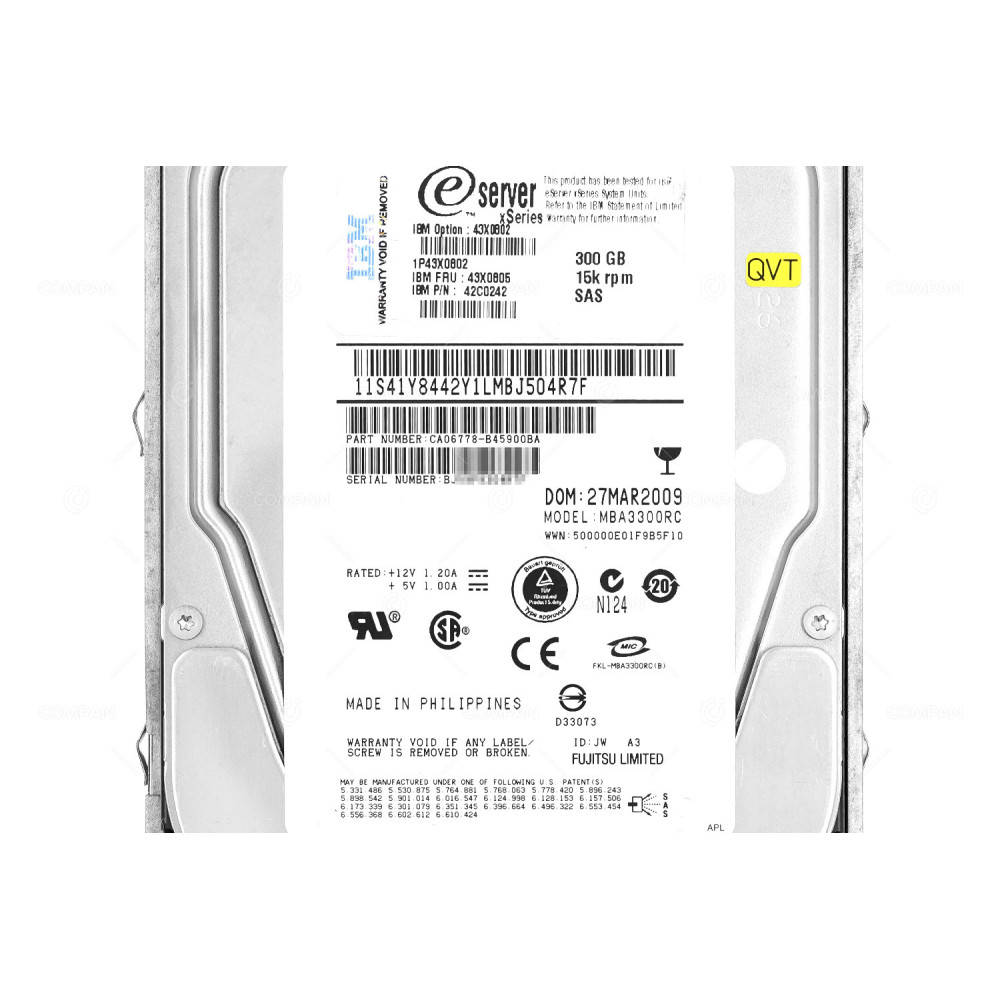 43X0805 IBM HDD 300GB 15K SAS 3G 3.5" LFF HOT-SWAP